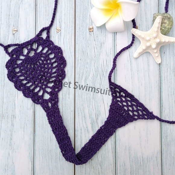 White Crochet Owl Bikini. Cotton Micro Bikini Thong for a HOT Summer - Picture 3 of 7